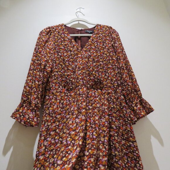 MADEWELL Long-Sleeve Crossover Midi Dress Clipdot Spring Prairie Floral Twee 6 - Picture 11 of 16